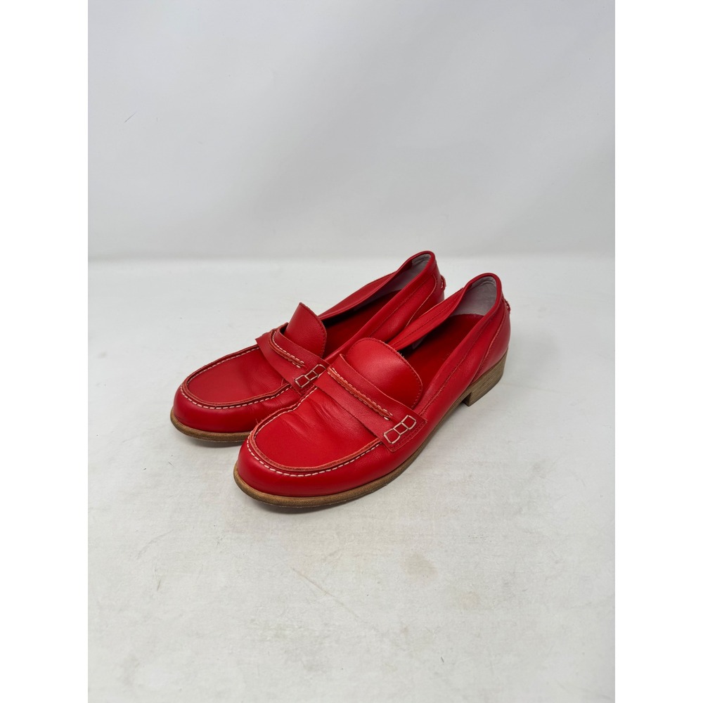 Charles‎ David Penny Loafers Red 9 Leather Made in Italy Classic Preppy Shoes